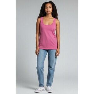 Caslon Nordstrom Pink Cotton Scoop Neck Tank Top Size Medium M NWT